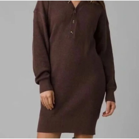 Prana Milani Henley Dress Clove M Organic Sustainable - Picture 3 of 16